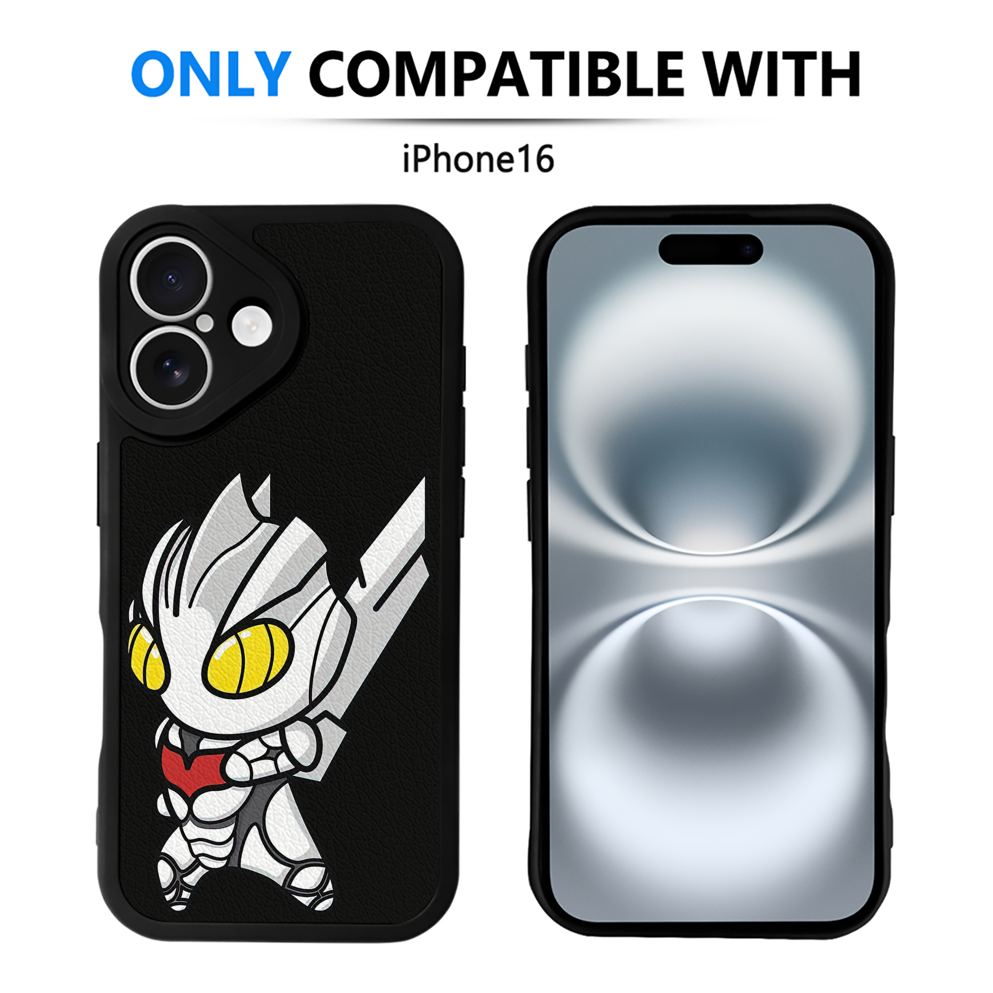 （画像用） ウルトラマン Ultraman 【iPhone 16シリーズ対応】シリコンスマホケース（レザー調） 材質：シリコン